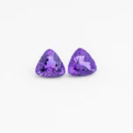 12mm AAA++ Trillion Amethyst Pair: Top-quality, faceted, natural purple amethyst, perfect for high-end jewelry
