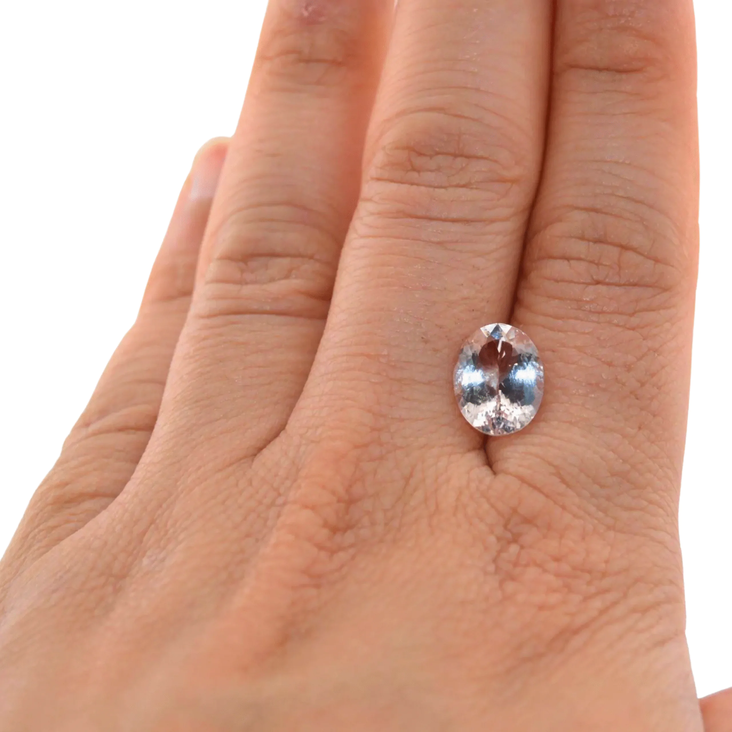 Morganite Oval Cut Loose Gemstone – 4.07 Carats, 12.5x9.5mm | Natural Peach Pink Stone for Engagement Ring or Custom Jewelry - Image 1