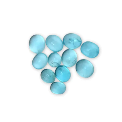 11 Apatite Cabochons – 12.75 Carats Total – Avg 5mm – Natural Blue Green Apatite – Loose Gemstones for Jewelry Making