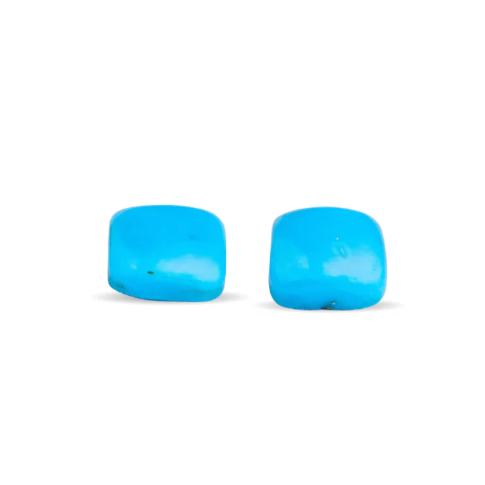 Natural Turquoise Stone Pair 11mm  Round Cabochons for Earrings, Matched Pair, December Birthstone, Genuine Turquoise Jewelry Supplies - Image 1