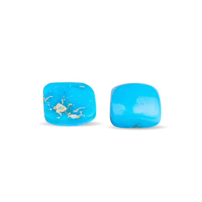 Natural Turquoise Stone Pair 11mm  Round Cabochons for Earrings, Matched Pair, December Birthstone, Genuine Turquoise Jewelry Supplies - Image 2