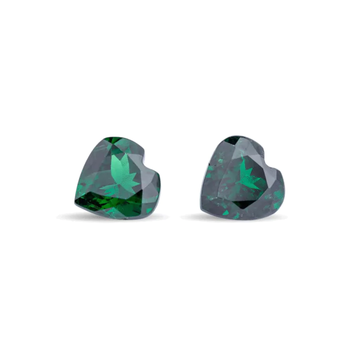 Heart Shaped Tsavorite Garnet Pair – Matched 5mm Cabochons for Earrings, Green Garnet, Rare Gemstone, Jewelry Making Supplies - Image 1