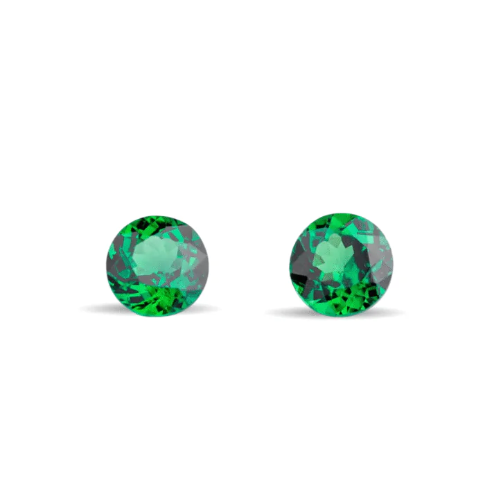 Tsavorite Garnet Pair 1.28 Carat – 5mm Round Matched Green Gems for Earrings, Natural Rare Garnet, Loose Stones for Fine Jewelry - Image 1