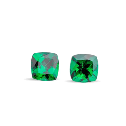 Square Cushion Tsavorite Pair 0.96 Carat  4mm Matched Green Garnets for Earrings, Natural Rare Garnet, Fine Jewelry Gemstones