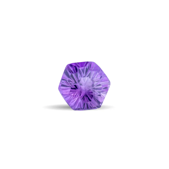 Amethyst Hexagon Gemstone – 5.8 Carat Natural Amethyst, 12mm Faceted Hexagon Cut, Loose Gem for Jewelry Making, February Birthstone - Image 1