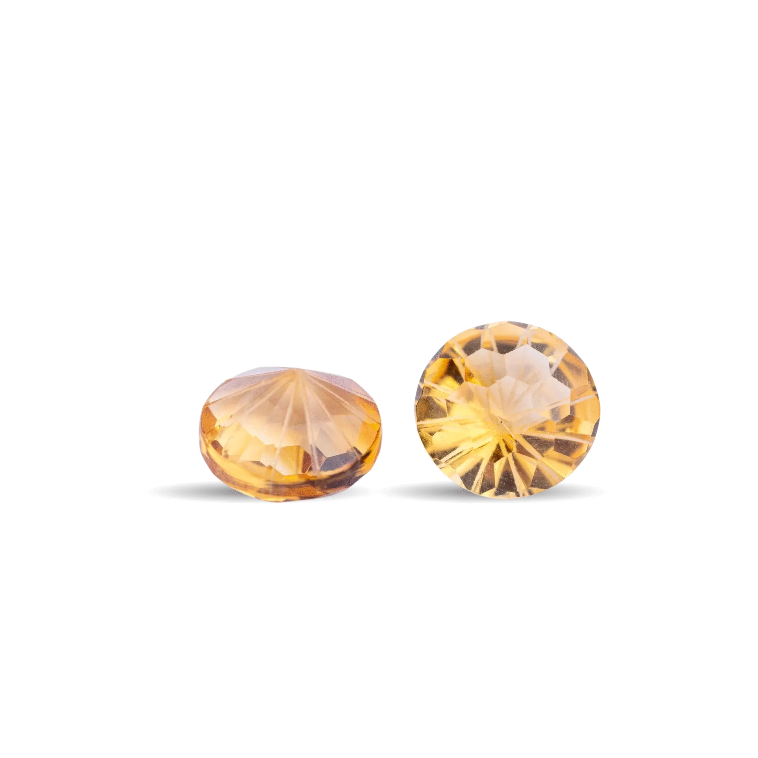 Citrine Gemstone Pair – 5.95ct Fancy Round Cut | 13.7x9.2mm Matched Pair for Earrings or Jewelry Making - Image 2