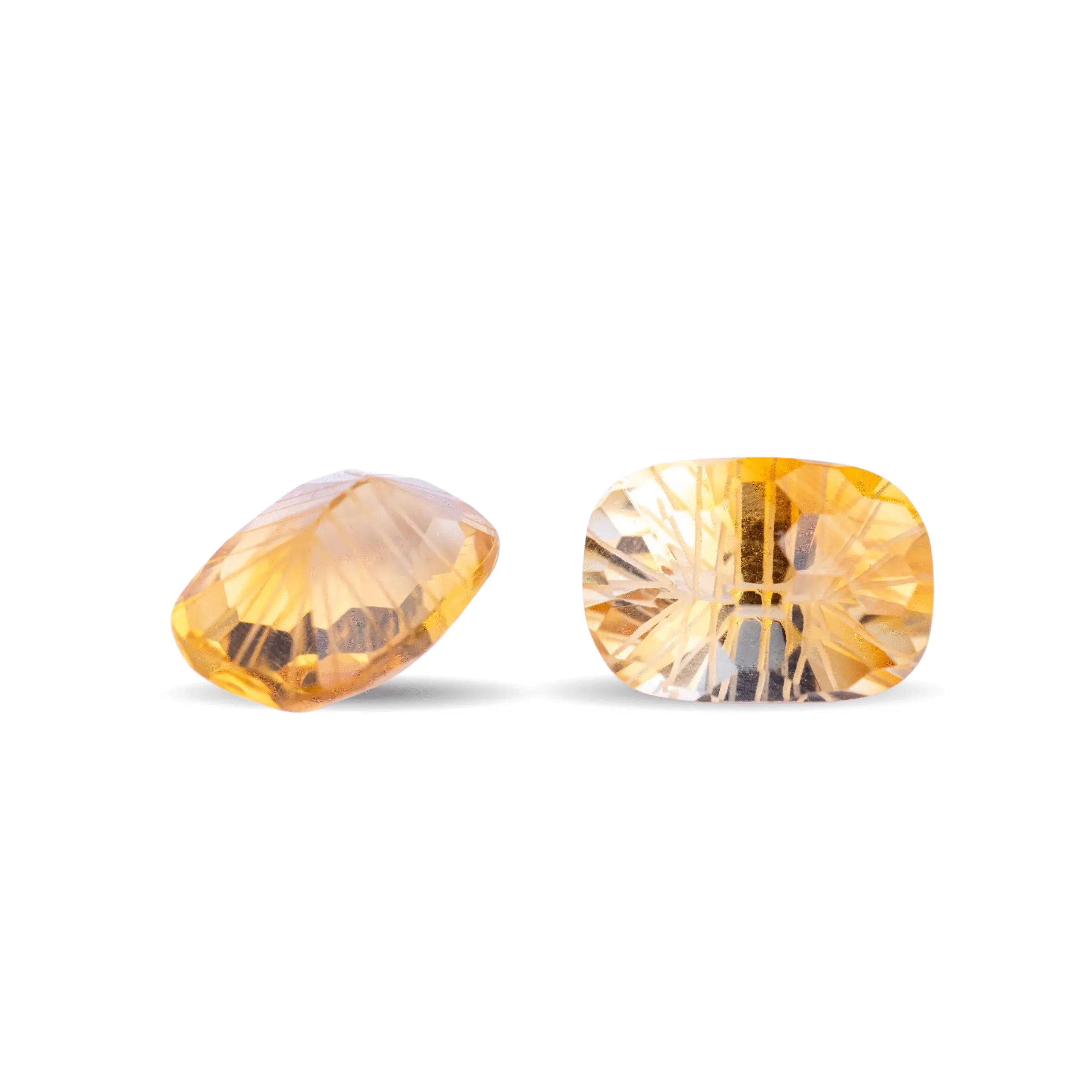 Citrine Cushion Cut Pair – 10.57 Carats Fancy Cut | 12.8x10.2mm & 12x10.2mm Matched Gemstones for Earrings or Jewelry - Image 2
