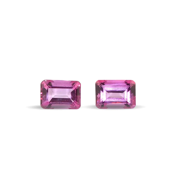 Pink Topaz Pair – 18.6 Ct Total | 14x10 mm Octagon Cut | Matching Loose Gemstones for Earrings or Custom Jewelry - Image 1
