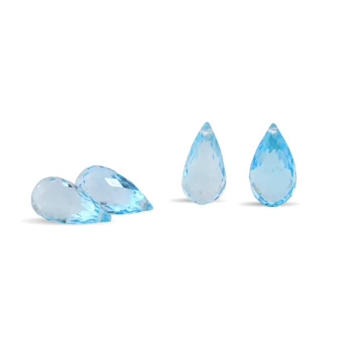 Topaz Fancy Cut Drop Gemstone Pair – 7.43 Carats, 4x9mm – Matched Earring Stones, Faceted Gemstone Pair for Earrings, Designer Cut Topaz - Image 1