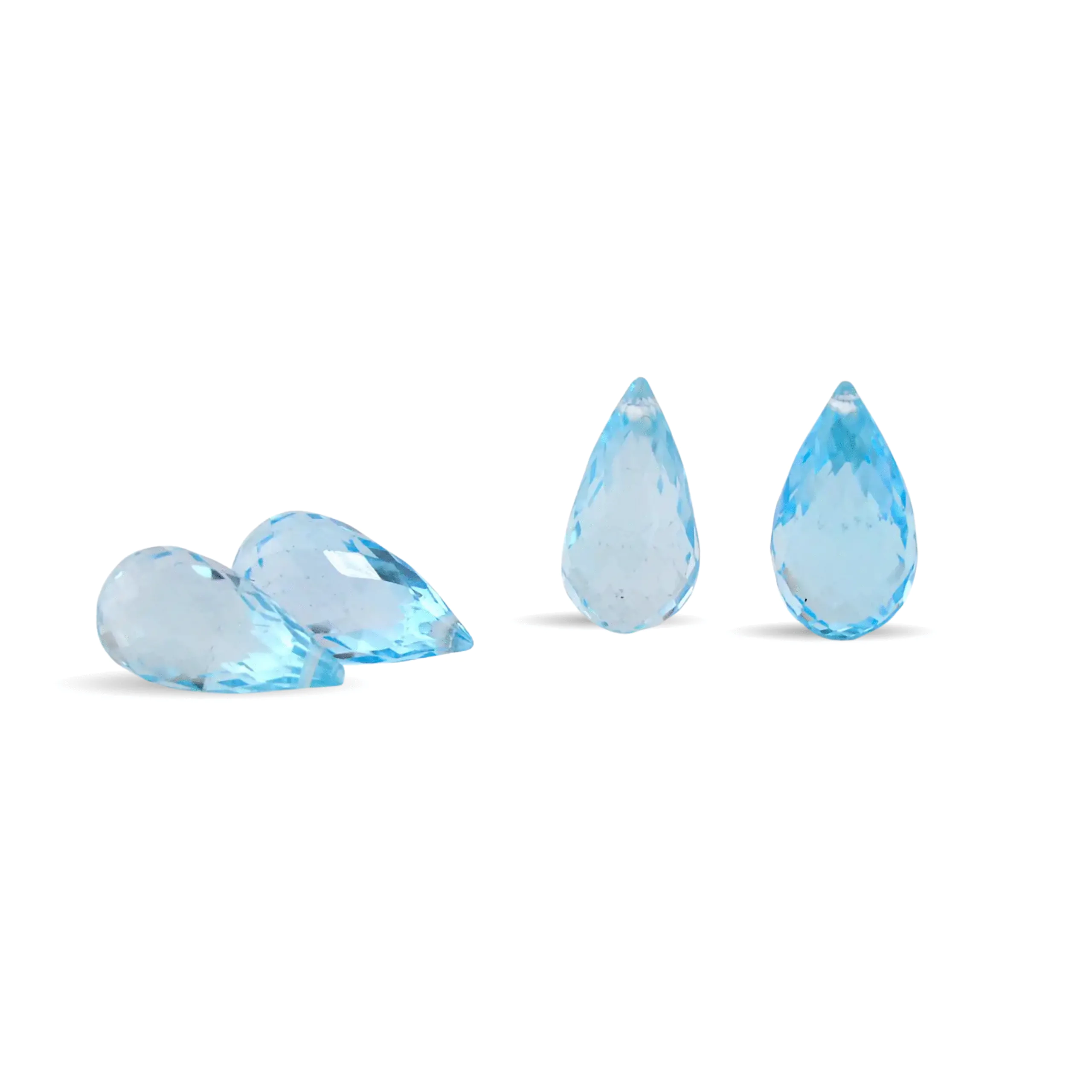 Topaz Fancy Cut Drop Gemstone Pair – 7.43 Carats, 4x9mm – Matched Earring Stones, Faceted Gemstone Pair for Earrings, Designer Cut Topaz - Image 1