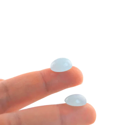 Aquamarine Cabochon almost identical pair 12.64 Cts | 14x10*6 mm and 14*10*6.5 Oval Matching Gemstones | Blue Cab Set for Earrings
