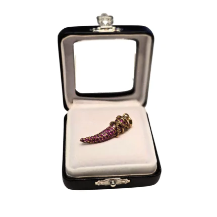 925 Silver Ruby-Studded Dagger Pendant"