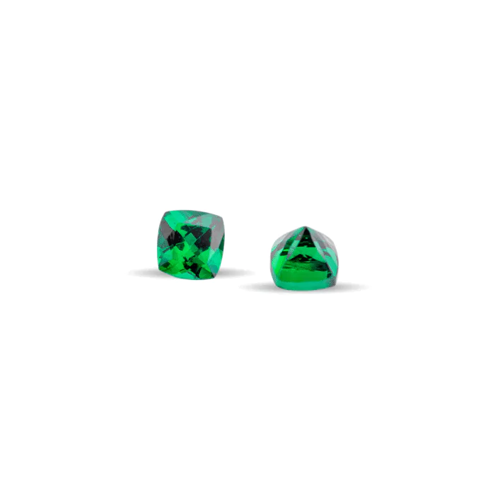 Square Cushion Tsavorite Pair 0.96 Carat  4mm Matched Green Garnets for Earrings, Natural Rare Garnet, Fine Jewelry Gemstones - Image 2