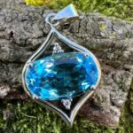 925 Silver sterling Topaz Pendant