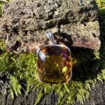 Large Cushion-Cut Citrine Pendant – Stunning Yellow Gemstone Necklace in Silver Setting, November Birthstone Jewelry - Image 2