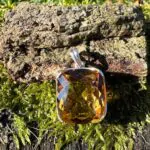 Large Cushion-Cut Citrine Pendant – Stunning Yellow Gemstone Necklace in Silver Setting, November Birthstone Jewelry