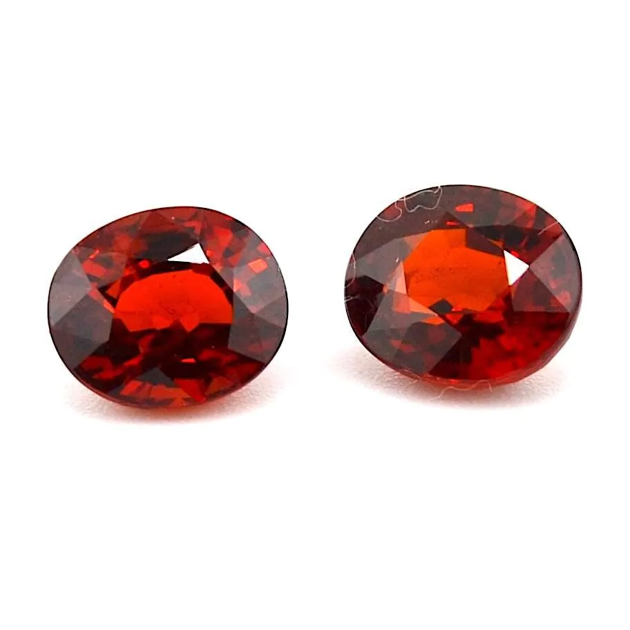 Red Garnet Pair – 5.35 Ct Total | 8.7 mm Round Cut Matching Gemstones | Loose Garnets for Earrings or Custom Jewelry - Image 1